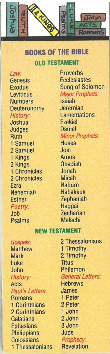 Books of the Bible Bookmarks (pack of 25)