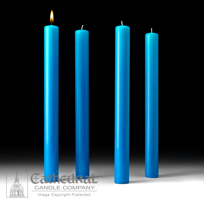 Advent Candles Blue Set of 4 Large Candles 12in x 1.5in
