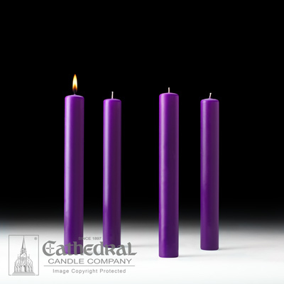 Advent Candles Purple Set of 4 Large 12 in x 1.5 in