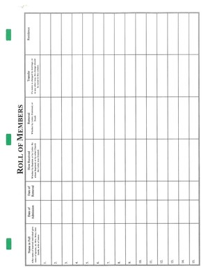 Session Record Roll of Members Pages - 25 sheets - three post