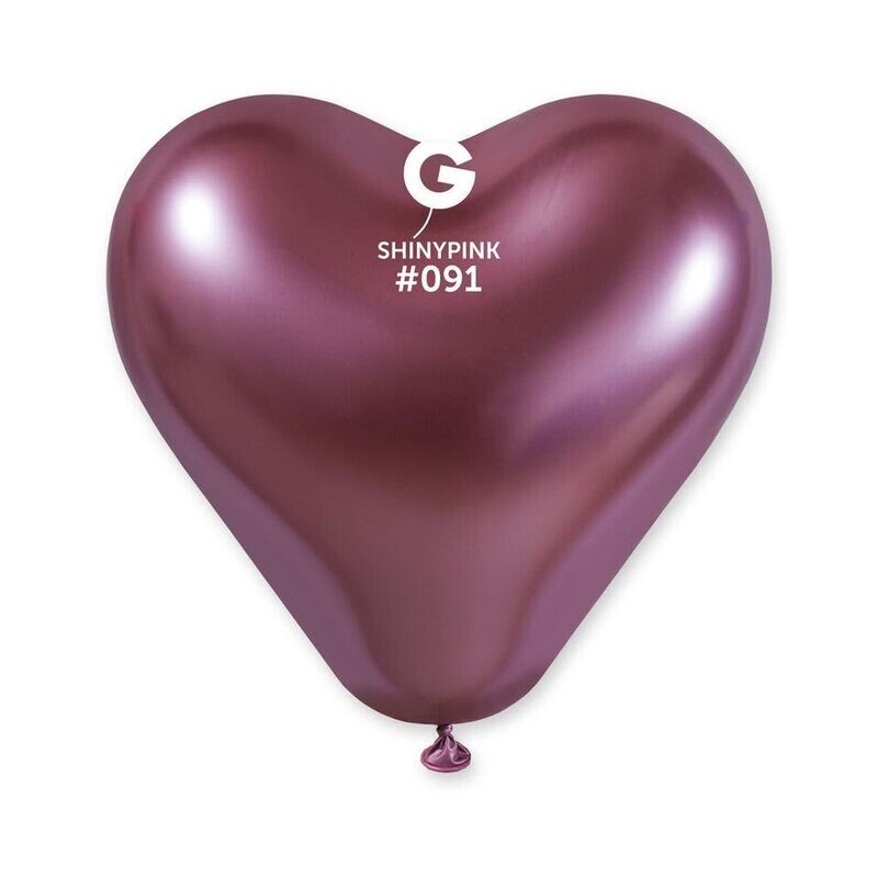 Shiny Pink #091 Heart Shape 12in - 25 pieces
