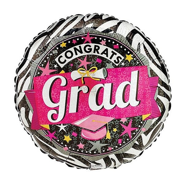 GRA 17" PINK AND ZEBRA GRAD