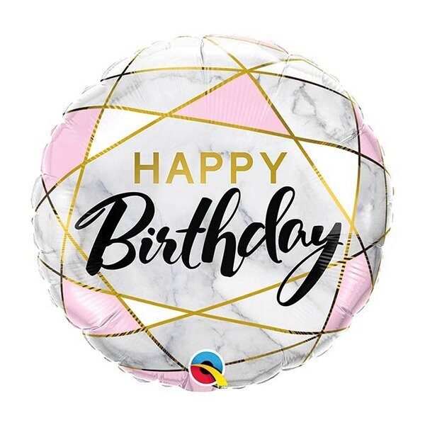 HBD 18"PKG BIRTHDAY MARBLE