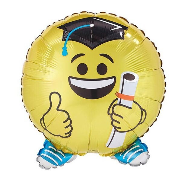 GRA 18" GRADUATION EMOTICON