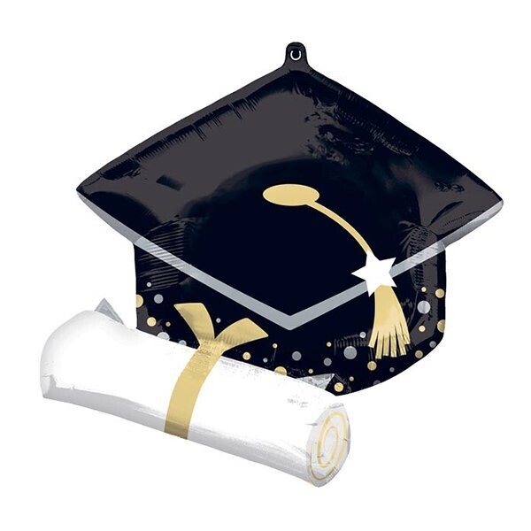 GRA 25"PKG BLACK GRAD CAP