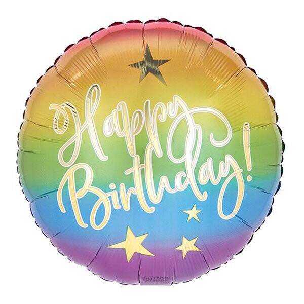 HBD 17"PKG RAINBOW OMBRE