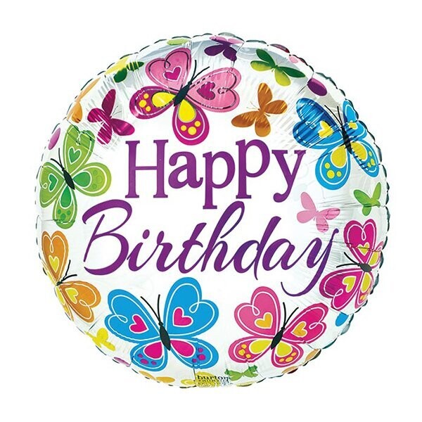 HBD 17"PKG HBD BUTTERFLIES 2