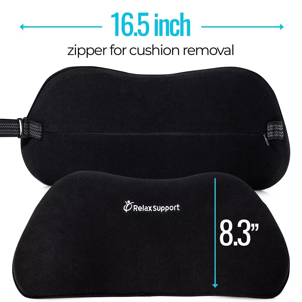  RELAX SUPPORT RS1 Lumbar Support Pillow - Office Chair Back  Support - Chair Cushion for Back Pain Uses ArcContour Special Patented  Technology Has Unique Lateral Convex Shape for a Pain Free