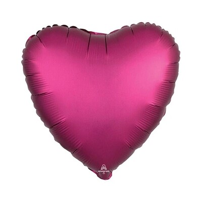 17"SOLID SATIN LUXE POMEGRANATE HEART