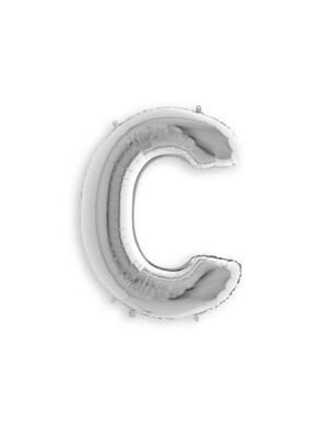 Letter Balloon C - 7in Silver