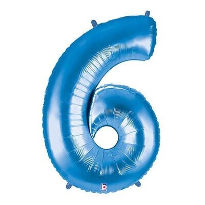 Number Balloon 6 - 26in Blue