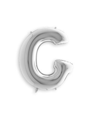 Letter Balloon G - 7in Silver
