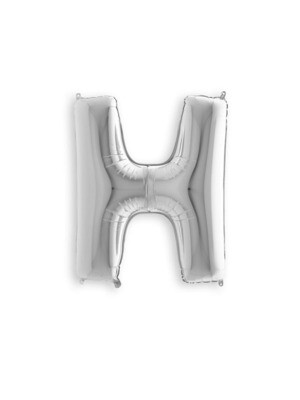 Letter Balloon H - 7in Silver
