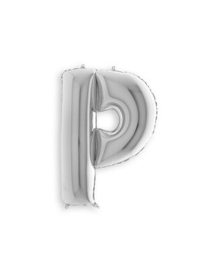 Letter Balloon P - 7in Silver