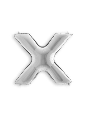 Letter Balloon X - 7in Silver