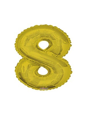 Number Balloon 8 - 7in Gold