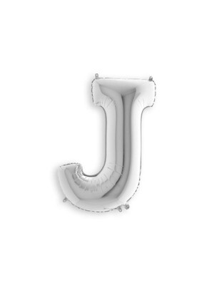 Letter Balloon J - 7in Silver