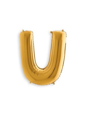 Letter Balloon U - 14in Gold