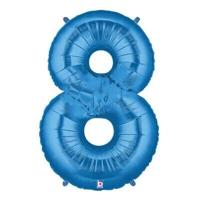 Number Balloon 8 - 26in Blue