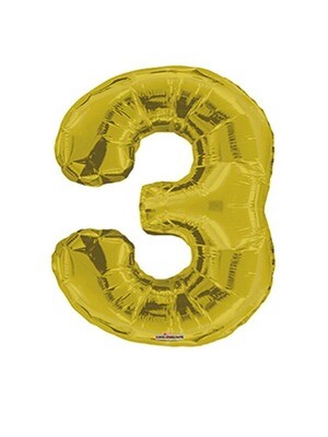 Number Balloon 3 - 26in Gold