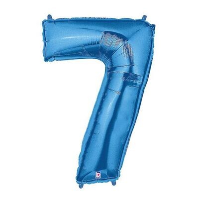 Number Balloon 7 - 26in Blue