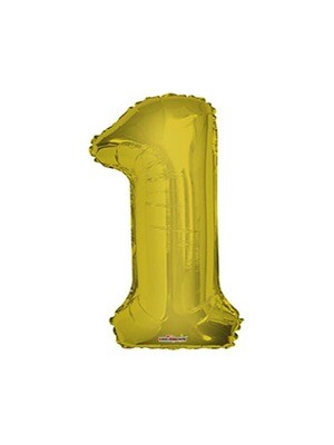 Number Balloon 1 - 7in Gold