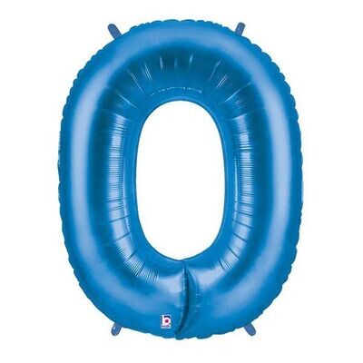Number Balloon 0 - 26in Blue
