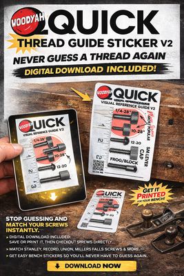 Screw Visual Reference Guide Sticker for Hand Planes