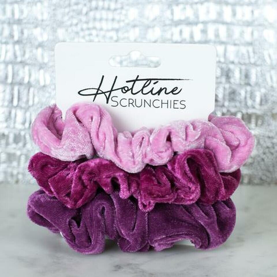 Bubblegum Velvet Scrunchie Set