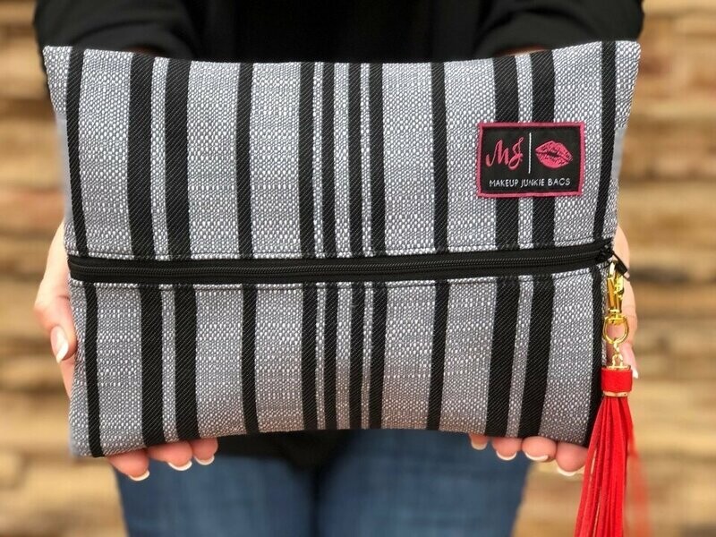 Makeup Junkie Bag - Pinstripe