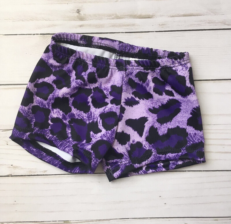 Purple Leopard Shorts