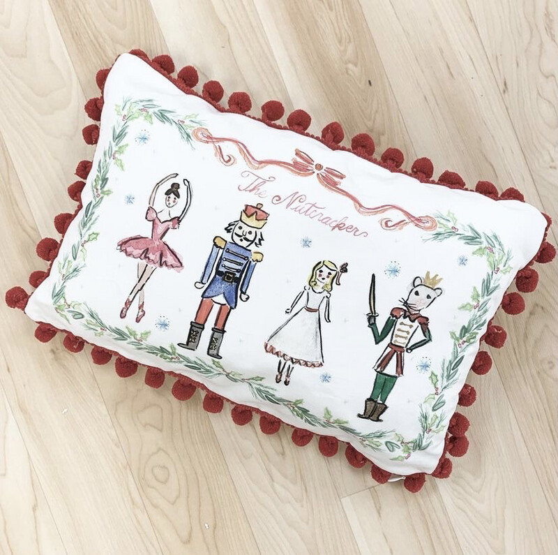Nutcracker Pom Pom Pillow