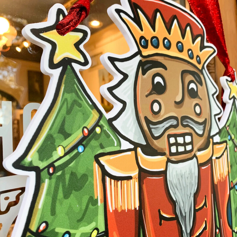 Nutcracker Door Hanger Darker Skin