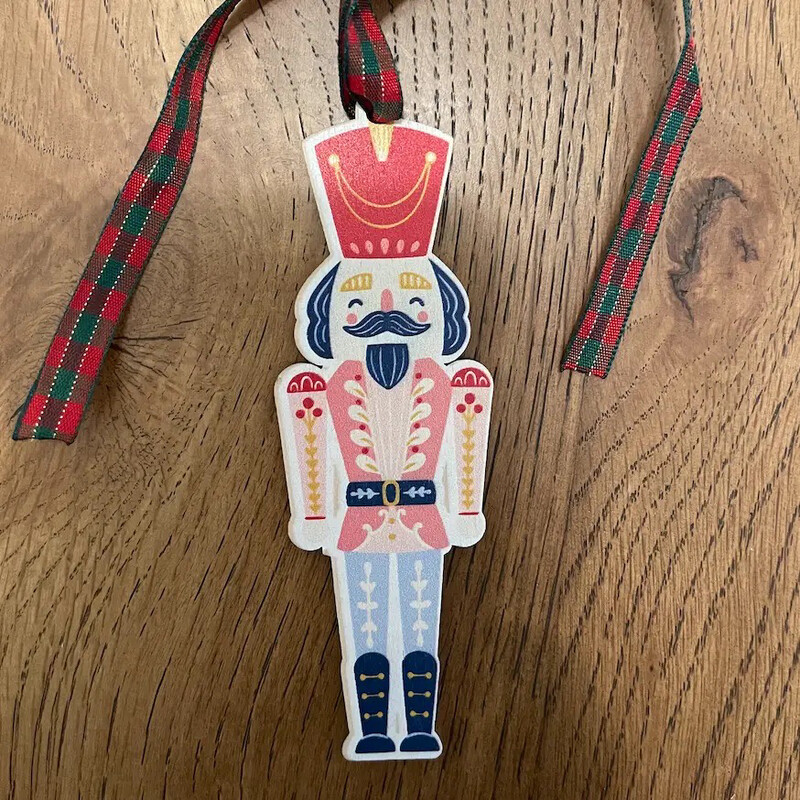 Vintage Nutcracker Holiday Wood Ornament