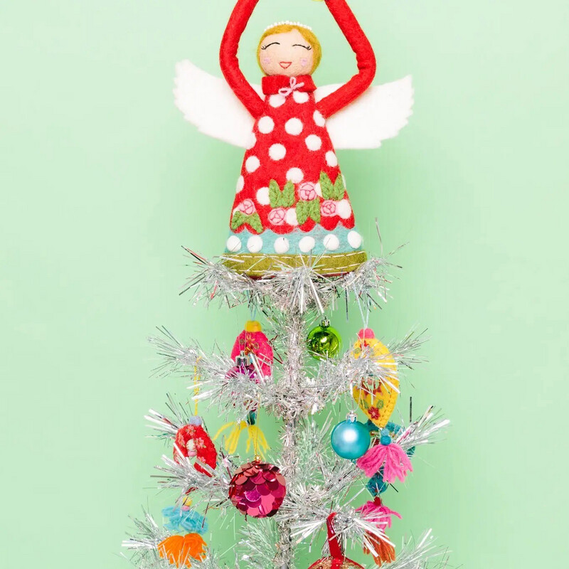 Angel Tree Topper - Joy (Red)