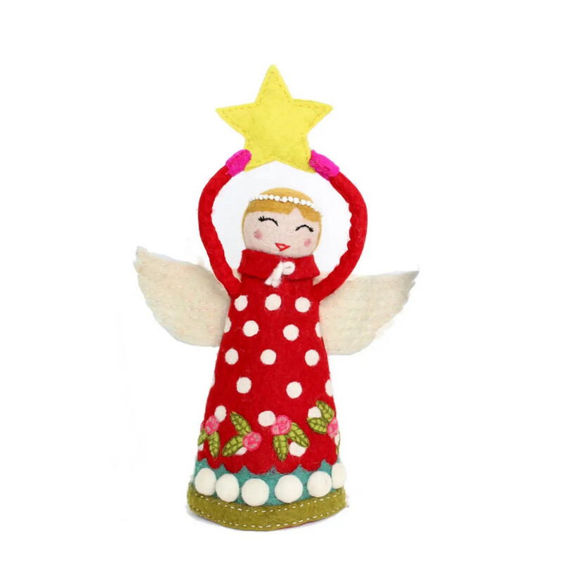 Angel Tree Topper - Joy (Red)