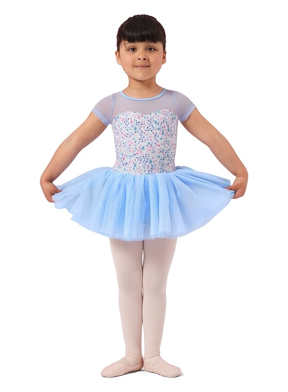 M1554C Floral Cap Sleeve Tutu BLU