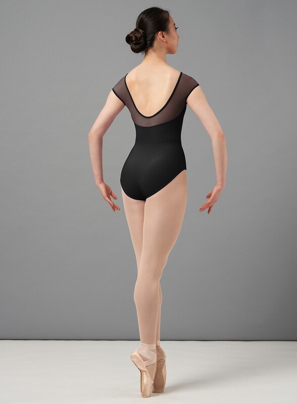 M5100LM Boat Neck Chevron Cap Sleeve Leo