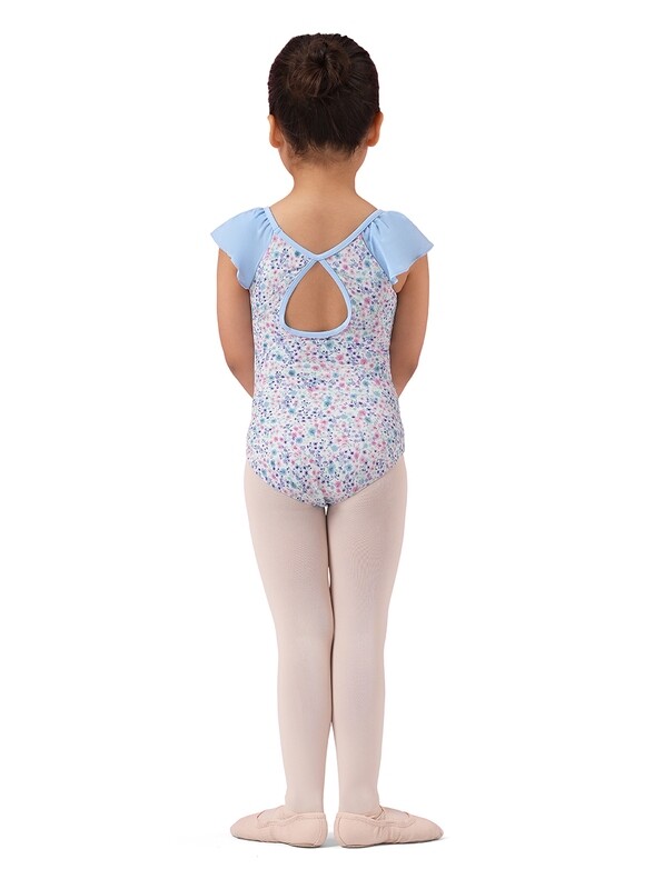 M1556C Floral Frill Cap Sleeve Leo BLU