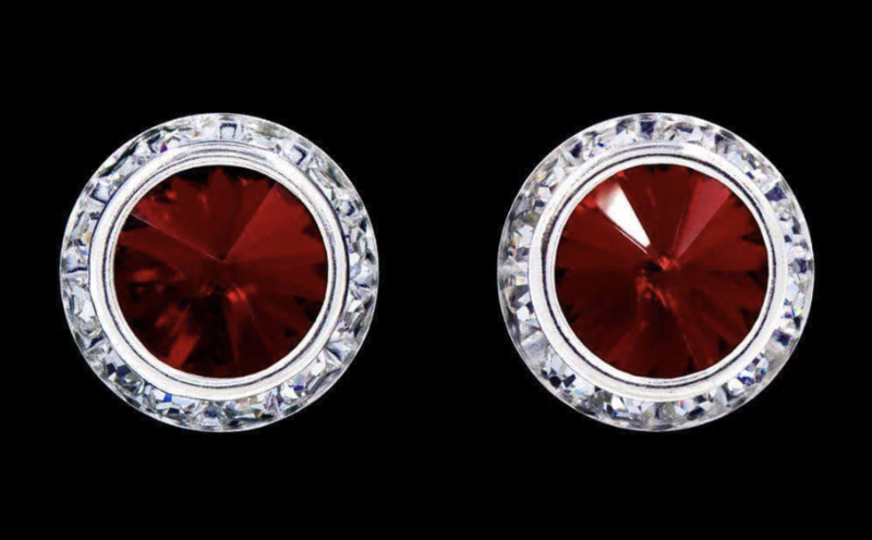 16mm Pierced Earrings 12537 RED