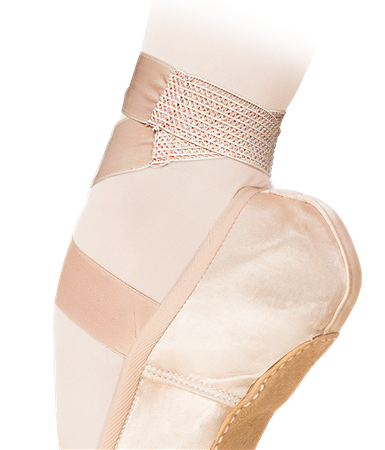 Satin ribbon with pre-sewn MESH elastic 