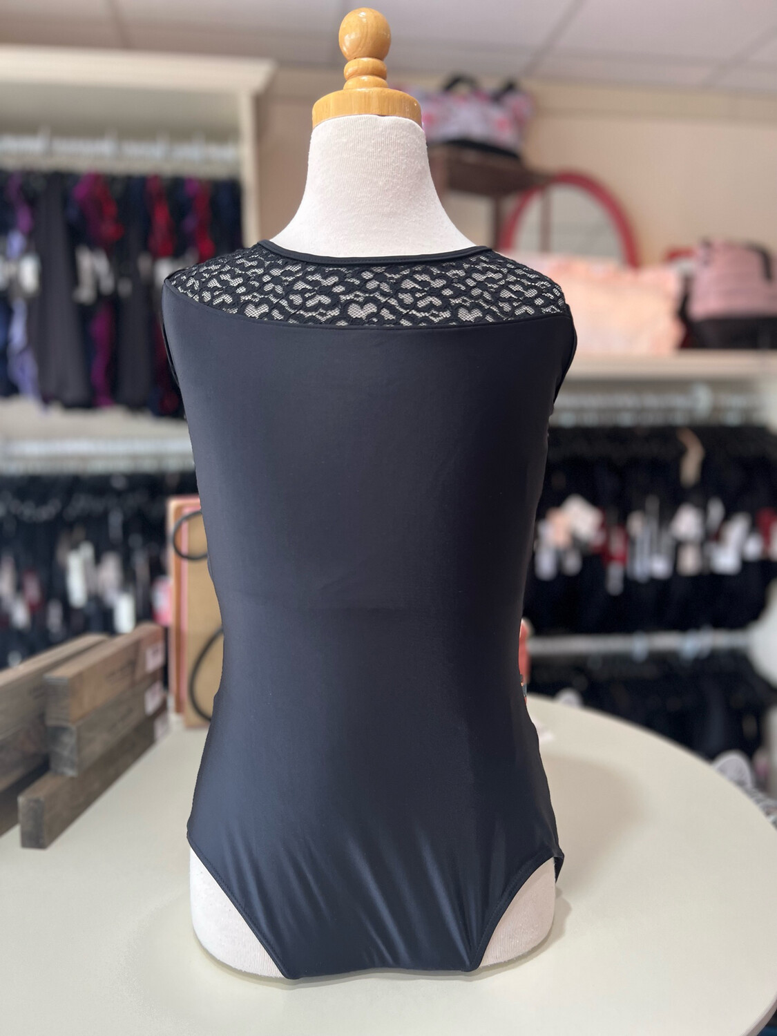 Scoop Neck Lace Tank Leotard PL2033
