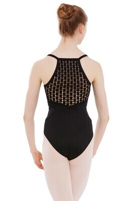 Square Lace Bow Back Leo M4015LM BLK