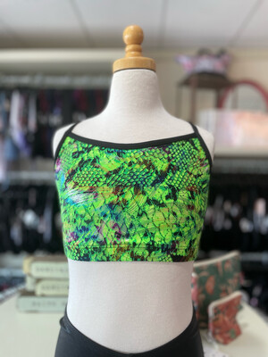 1409-396 green patterned bra top