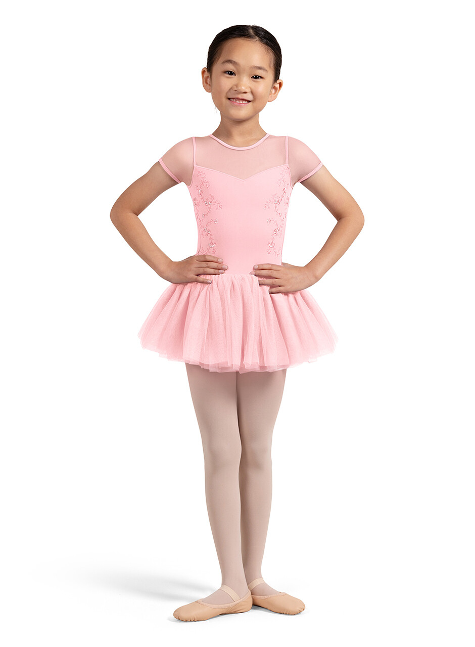 Embroidered Cap Sleeve Tutu Dress CL4232