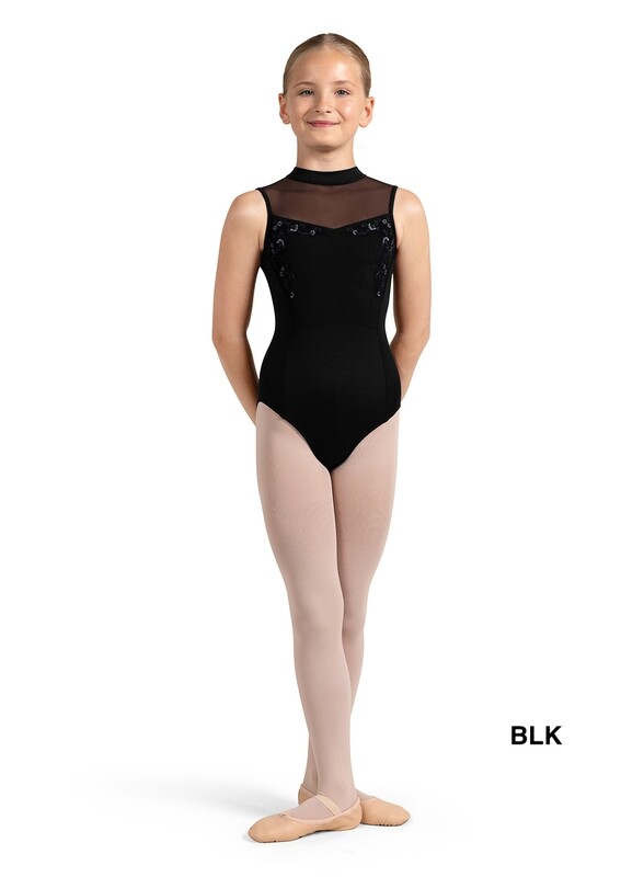 Mock Neck Open Back Leotard CL4205