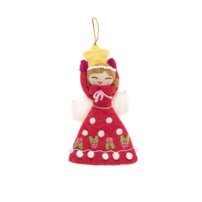 Angel Ornament Joy - Red