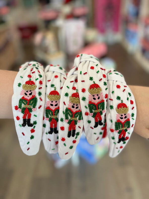 Nutcracker Beaded Headband White
