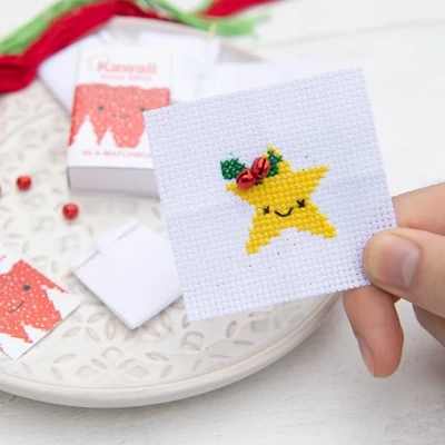 Christmas Star Cross Stitch Kit In A Matchbox