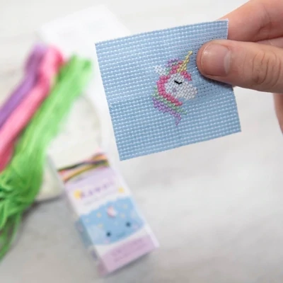 Unicorn Mini Cross Stitch Kit In A Matchbox